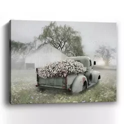 Kirklands Home Sage Flower Truck Canvas Art Print, 30x24 in. Discount