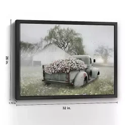 Kirklands Home Sage Flower Truck Framed Giclee Canvas Art Print Green Hot