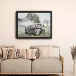 Kirklands Home Sage Flower Truck Framed Canvas Print, 42x32 in. Discount