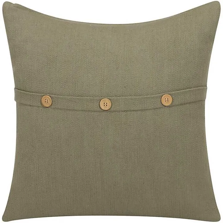 Pillows>Kirklands Home Sage Buttoned Throw Pillow Green