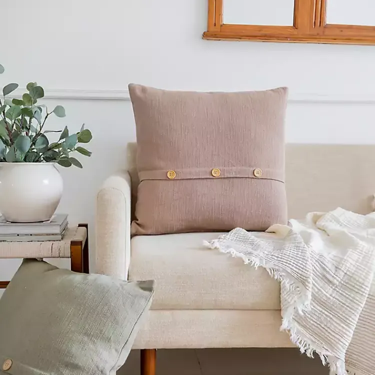 Pillows>Kirklands Home Sage Buttoned Throw Pillow Green