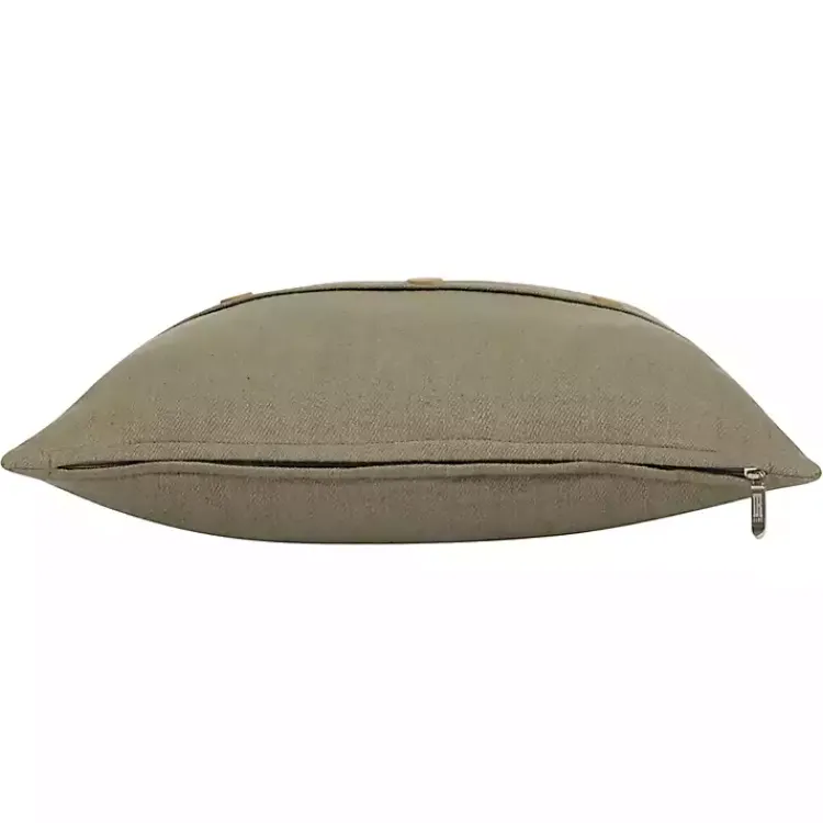 Pillows>Kirklands Home Sage Buttoned Throw Pillow Green