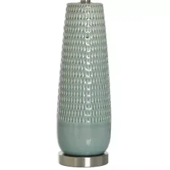 Kirklands Home Sage Green Ceramic Dimpled Table Lamp White Hot