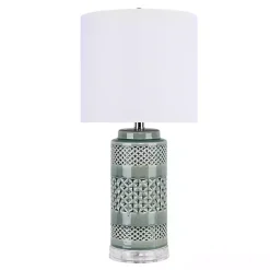 Kirklands Home Sage Green Geometric Table Lamps, Set of 2 White Outlet
