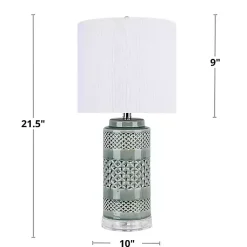 Kirklands Home Sage Green Geometric Table Lamps, Set of 2 White Outlet