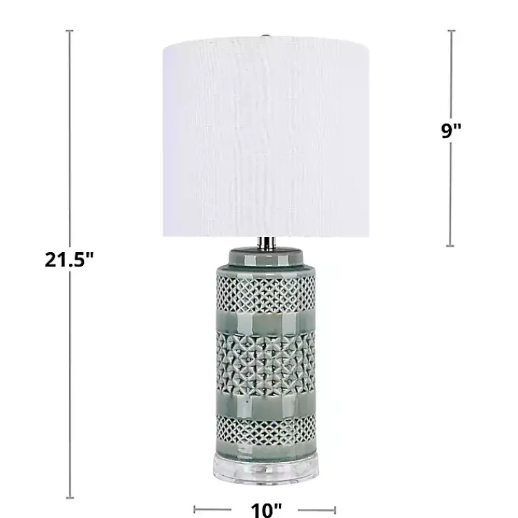 Kirklands Home Sage Green Geometric Table Lamps, Set of 2 White Outlet