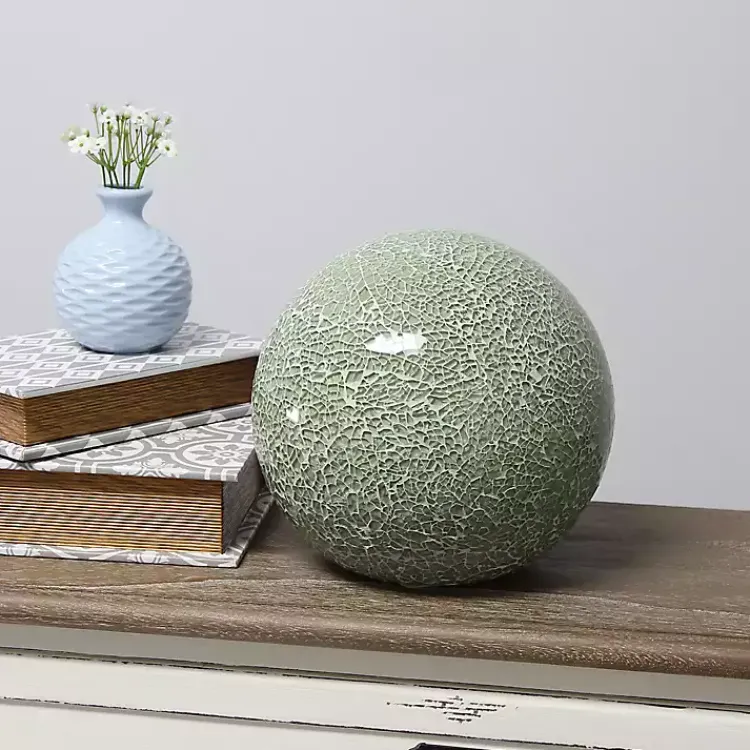 Kirklands Home Sage Mosaic Ball Table Lamp Green New