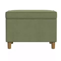 Kirklands Home Sage Velvet Rectangle Storage Ottoman Green Hot