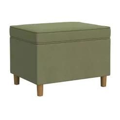 Kirklands Home Sage Velvet Rectangle Storage Ottoman Green Hot