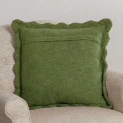 Pillows>Kirklands Home Sage Juna Scalloped Pillow Green
