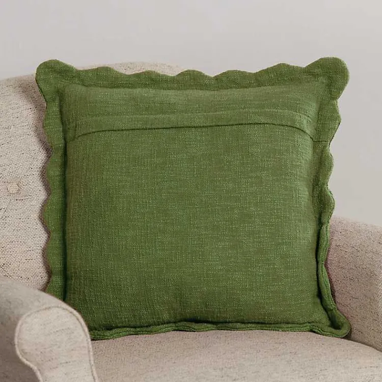 Pillows>Kirklands Home Sage Juna Scalloped Pillow Green