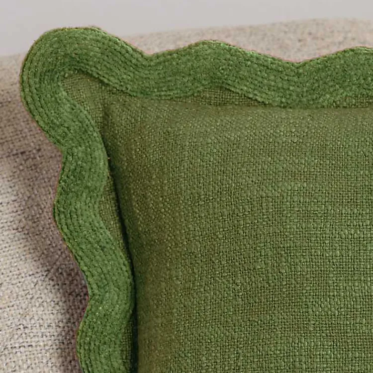 Pillows>Kirklands Home Sage Juna Scalloped Pillow Green