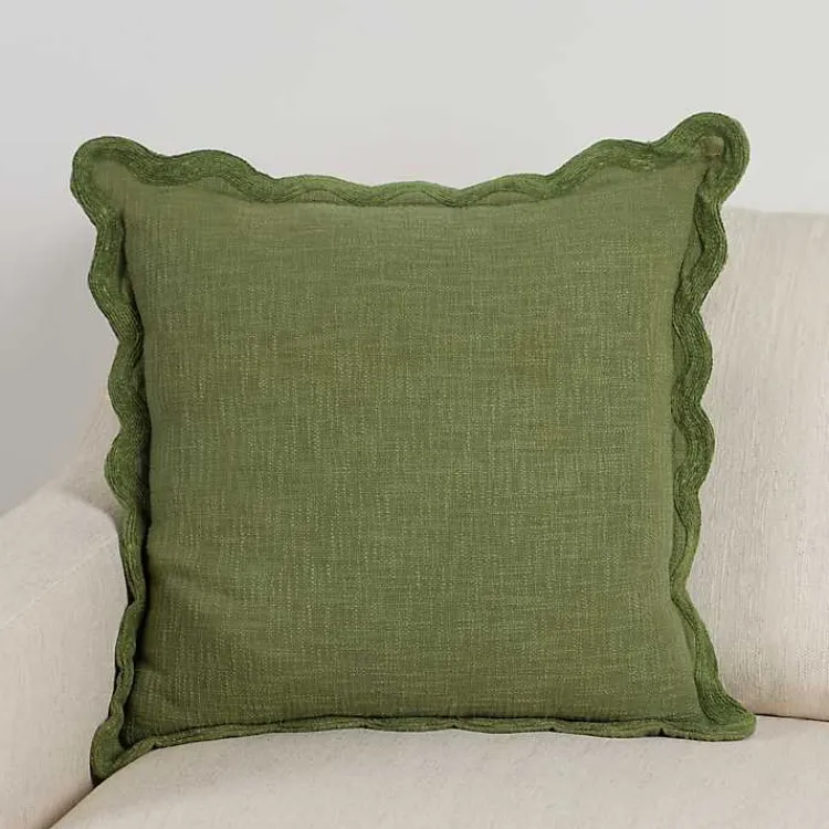 Pillows>Kirklands Home Sage Juna Scalloped Pillow, 22 in. Green