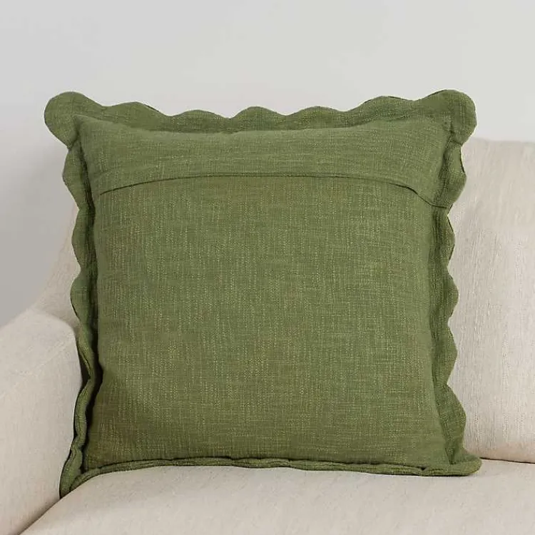 Pillows>Kirklands Home Sage Juna Scalloped Pillow, 22 in. Green
