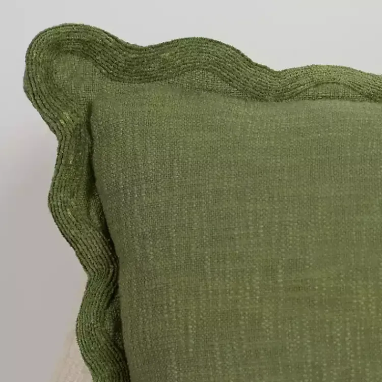 Pillows>Kirklands Home Sage Juna Scalloped Pillow, 22 in. Green