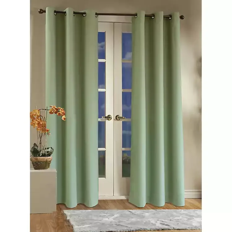 Kirklands Home Sage Room Darkening Curtain Panel Set, 63 in. Green