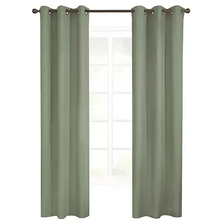 Kirklands Home Sage Room Darkening Curtain Panel Set, 63 in. Green