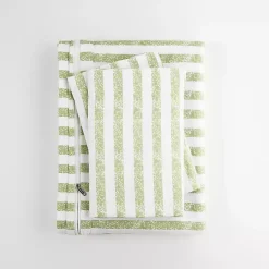 Kirklands Home Sage Rugged Stripes Puffed Twin 3-pc. Duvet Set Sale