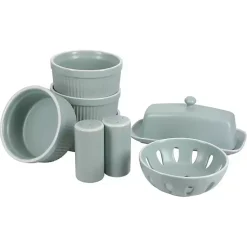 Kirklands Home Sage Stoneware 7-pc. Kitchen Accessories Set Green Sale