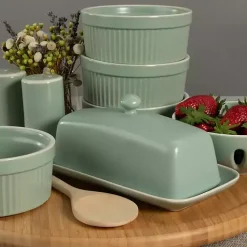 Kirklands Home Sage Stoneware 7-pc. Kitchen Accessories Set Green Sale