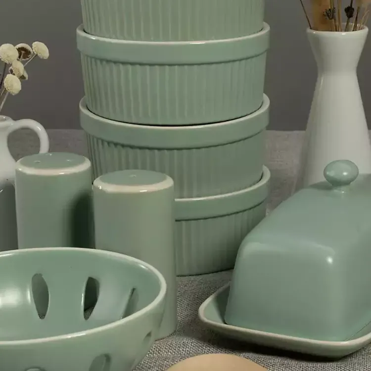 Kirklands Home Sage Stoneware 7-pc. Kitchen Accessories Set Green Sale