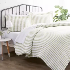 Kirklands Home Sage Stripes 3-pc. Queen Duvet Cover Set Sale