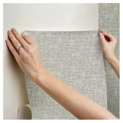 Kirklands Home Sage Textured Poplin Peel & Stick Wallpaper Green Clearance