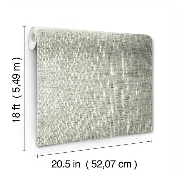 Kirklands Home Sage Textured Poplin Peel & Stick Wallpaper Green Clearance