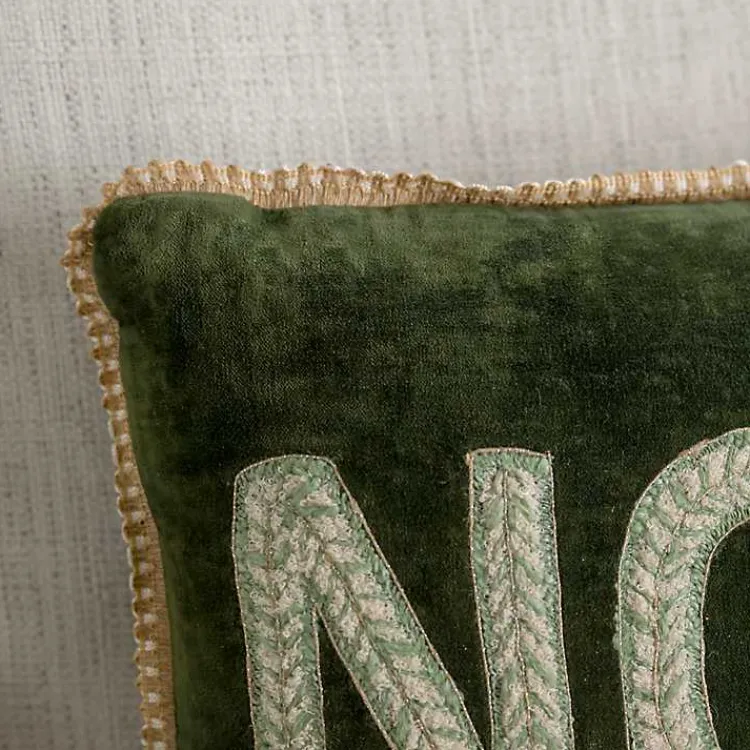 Pillows>Kirklands Home Sage Velvet Noel Pillow Green