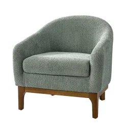 Kirklands Home Sage Wool Upholstered Joan Barrel Accent Chair Green Sale