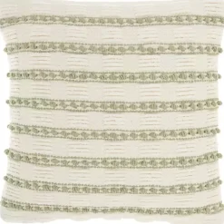 Pillows>Kirklands Home Sage Woven Knotted Stripes Throw Pillow Green