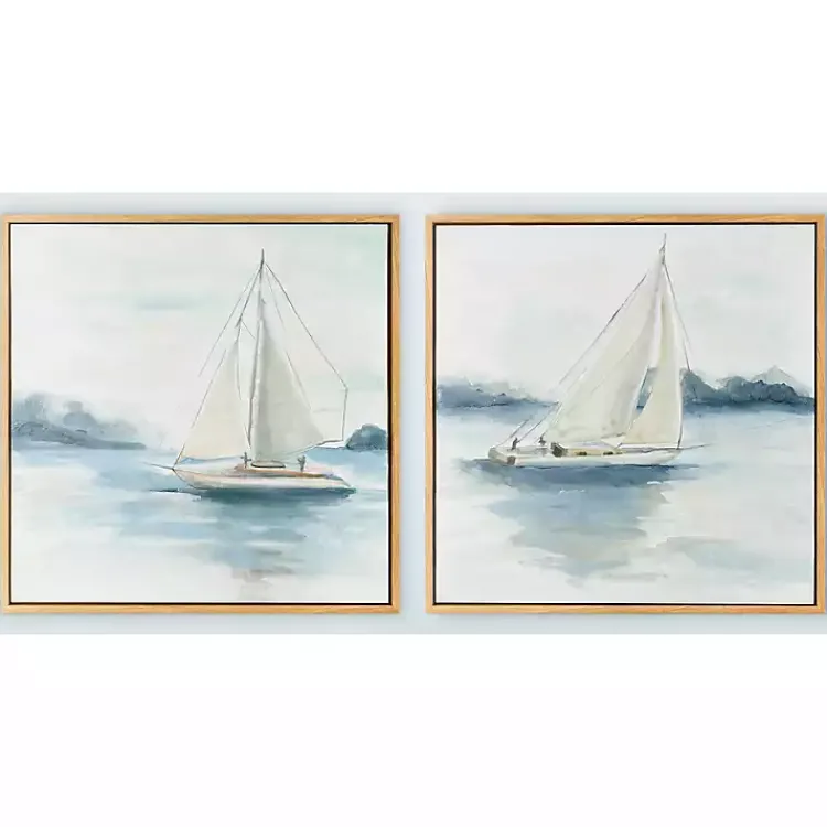 Kirklands Home Sail from the Coast Framed Canvas Prints, Set of 2