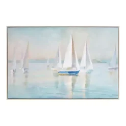 Kirklands Home Sailboat Flotilla Framed Art Print Blue Hot
