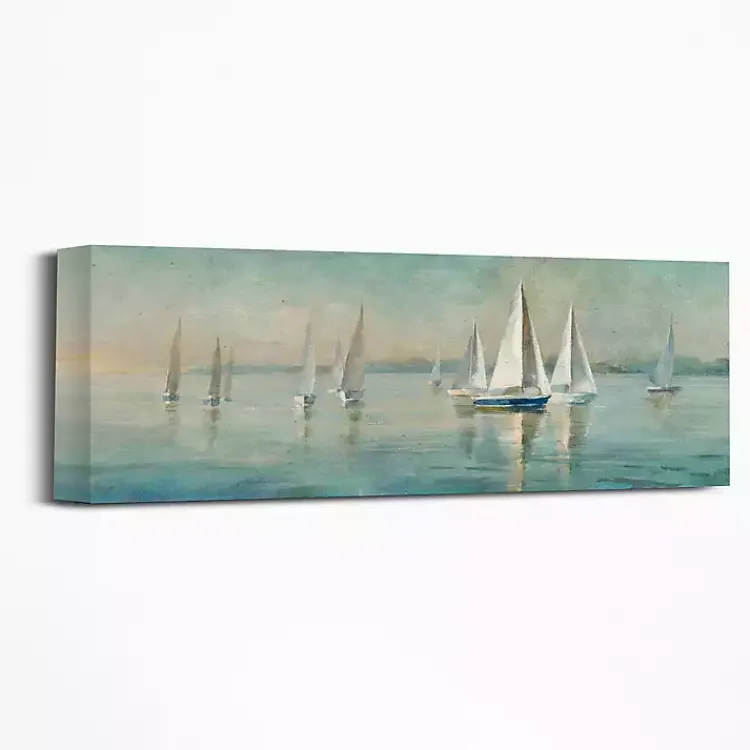 Kirklands Home Sailboats at Sunrise Canvas Art Print Blue Online