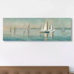 Kirklands Home Sailboats at Sunrise Canvas Art Print Blue Online