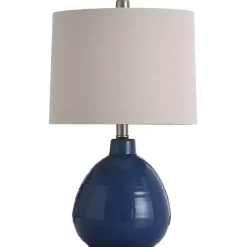 Kirklands Home Sailor Blue Ceramic Table Lamp Tan Discount