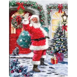 Christmas Art & Wall Decor>Kirklands Home Saint Nick with Presents Christmas Wall Art Print Multi