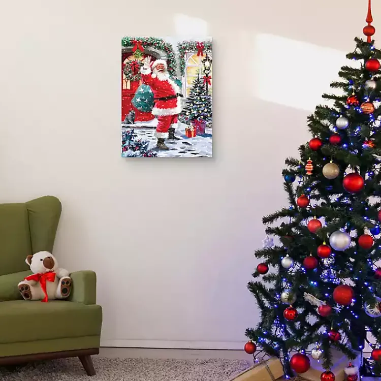 Christmas Art & Wall Decor>Kirklands Home Saint Nick with Presents Christmas Wall Art Print Multi
