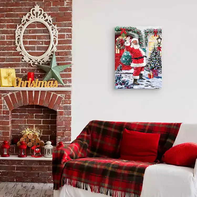 Christmas Art & Wall Decor>Kirklands Home Saint Nick with Presents Christmas Wall Art Print Multi