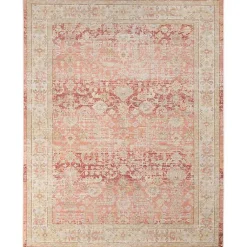 Kirklands Home Salmon Vintage Border Area Rug, 5x7 Pink