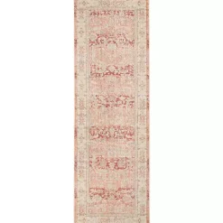 Kirklands Home Salmon Vintage Border Runner Pink Online