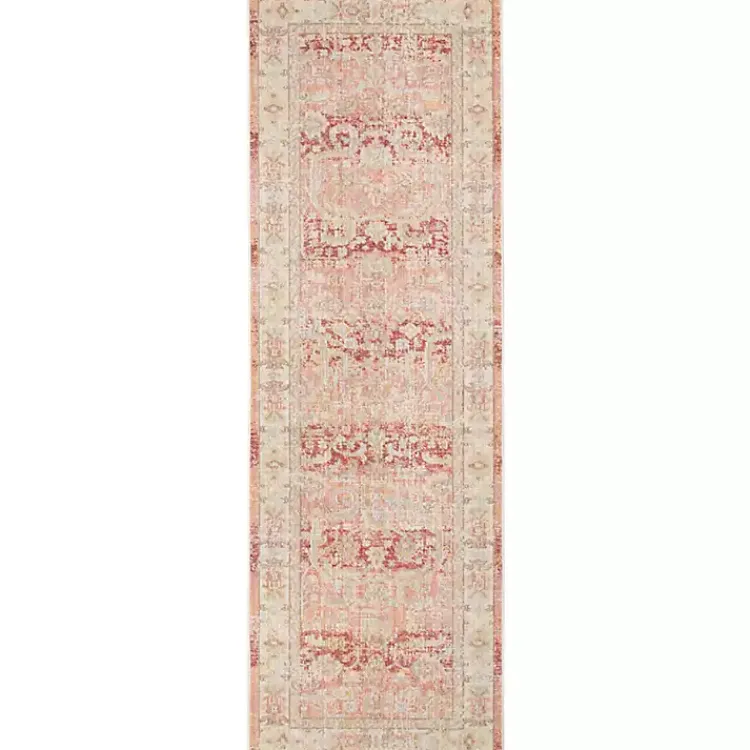 Kirklands Home Salmon Vintage Border Runner Pink Online