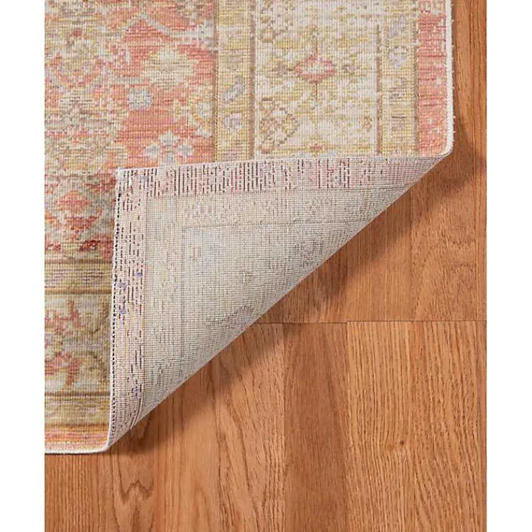 Kirklands Home Salmon Vintage Border Runner Pink Online