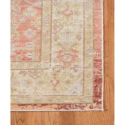 Kirklands Home Salmon Vintage Border Runner Pink Online