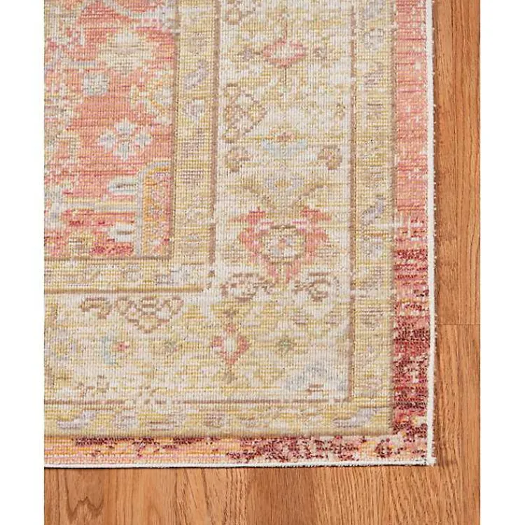Kirklands Home Salmon Vintage Border Runner Pink Online