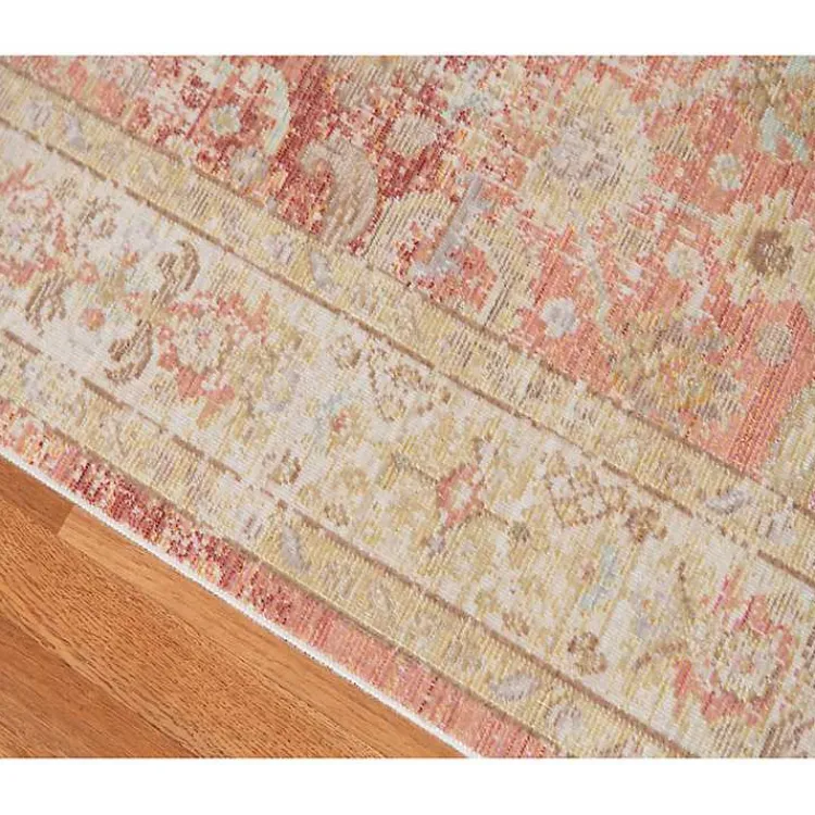 Kirklands Home Salmon Vintage Border Runner Pink Online