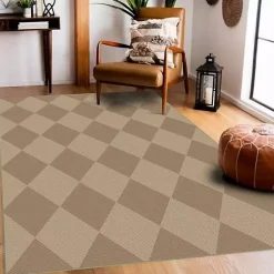 Kirklands Home Samara Natural Diamond Washable Area Rug, 5x7 Discount
