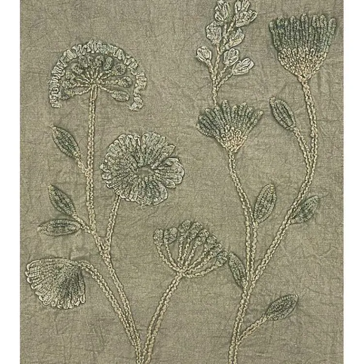 Kirklands Home Sand Beige Floral Embroidered Table Runner Tan Sale