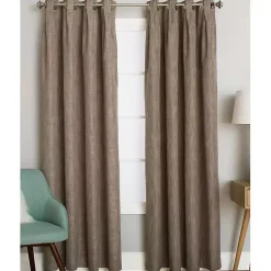 Kirklands Home Sand Box Pleated Single Curtain Panel, 84 in. Brown New