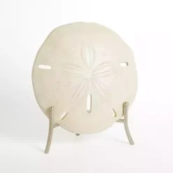 Statues & Figurines>Kirklands Home Sand Dollar Statue with Metal Sd Tan